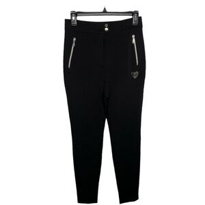 Love Moschino Black Heart Logo High Rise Skinny Pants
